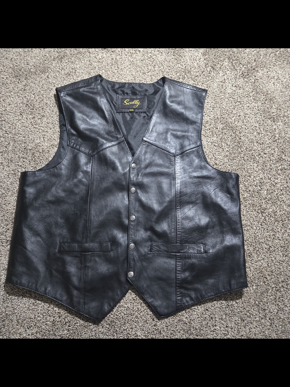 Black Leather Vest for Men